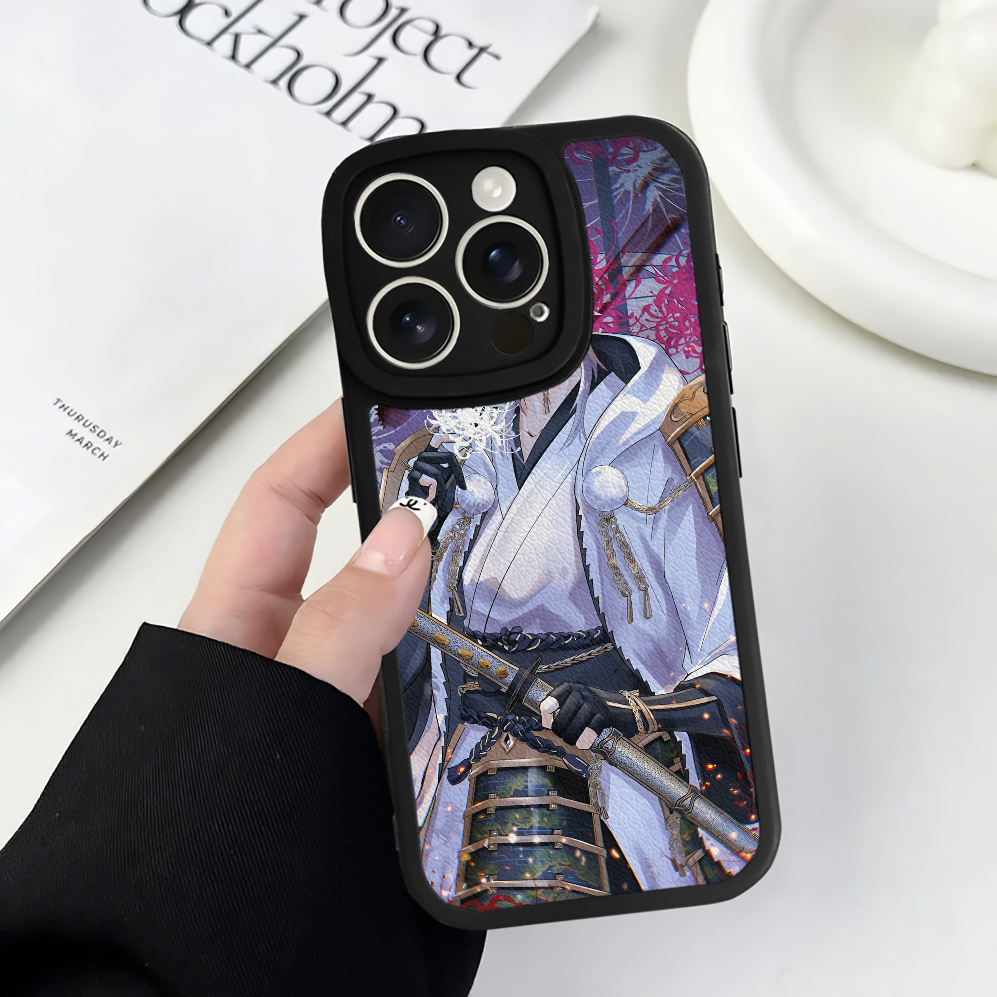 （画像用） 刀剣乱舞 Touken Ranbu 【iPhone 16シリーズ対応】シリコンスマホケース（レザー調） 材質：シリコン